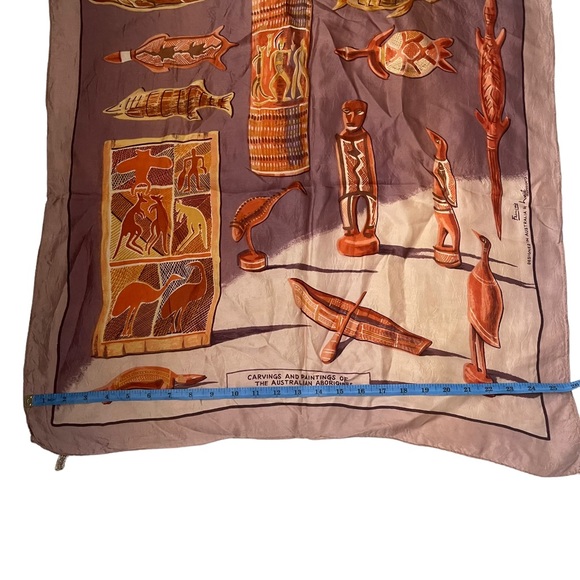 Vintage Australian Aboriginal Art Scarf Designed by Neil Silk Rayon - Picture 6 of 12